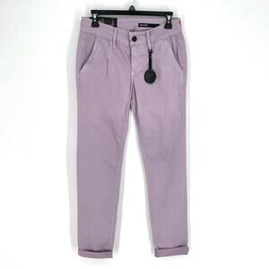 Black Orchid NEW Skinny Jeans Pleats Sz 27 *FLAW* Cuffs Purple Cotton Blend
